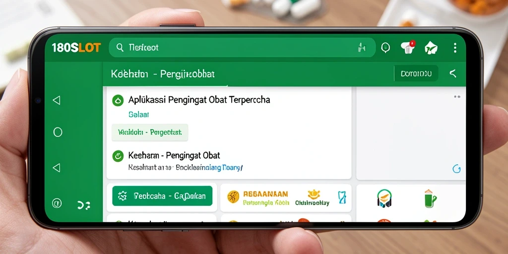 Tampilan antarmuka aplikasi 180SLOT sebagai Pengingat Obat