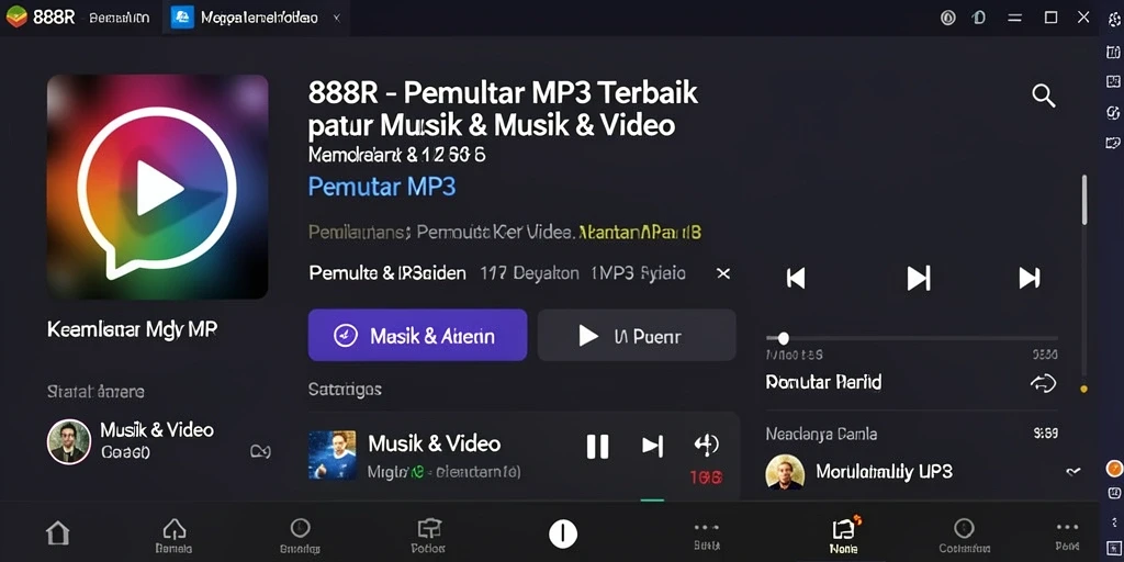 Antarmuka pengguna 888R yang simpel dan menarik.