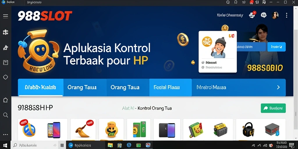 Tampilan antarmuka aplikasi Kontrol Orang Tua 988SLOT yang intuitif dan menarik.