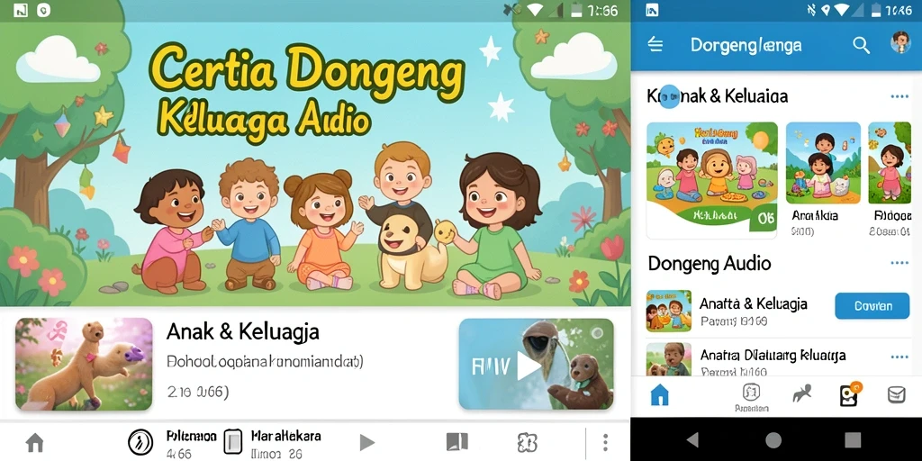 Tampilan antarmuka FW66 yang ramah pengguna untuk dongeng audio.