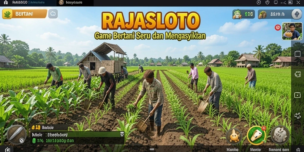 Tampilan antarmuka permainan bertani yang menarik dan intuitif di RAJASLOTO.