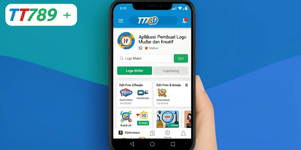 Antarmuka TT789 yang ramah pengguna untuk membuat logo.